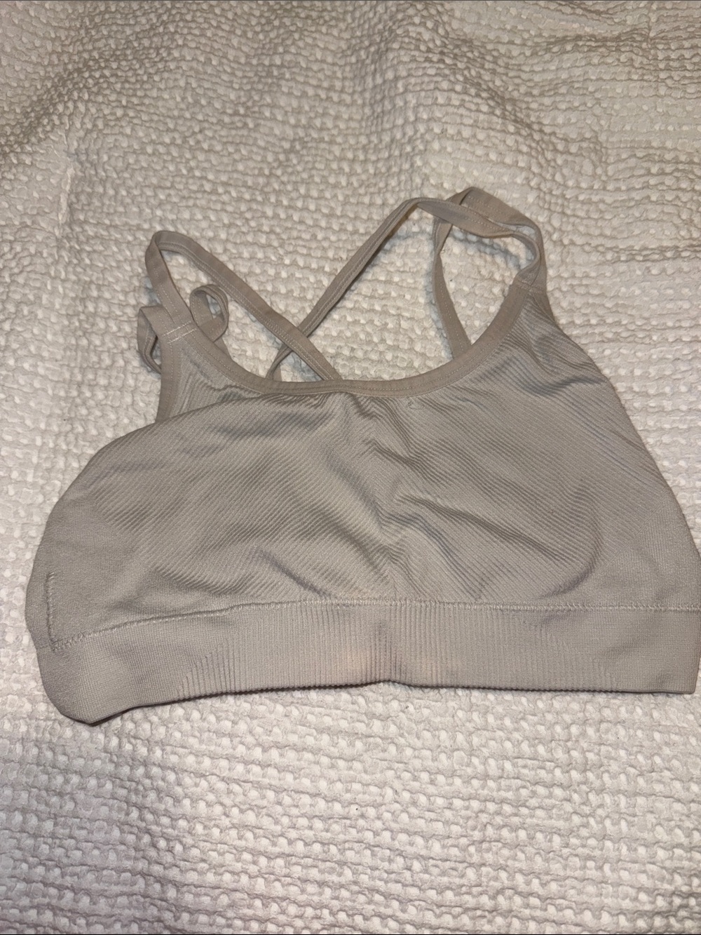 white RYKA sports bra strappy